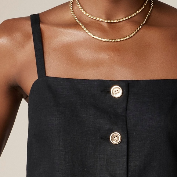 J.Crew Claudia Dress Linen Black NWT Small - Picture 2 of 6
